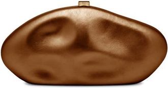Cult Gaia The Caldera Leather Clutch in Bronze at Nordstrom