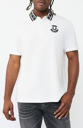 True Religion Piqu&eacute; Knit Polo in Optic White at Nordstrom Rack, Size X-Large