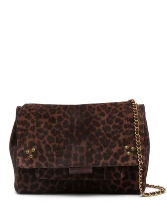Jerome Dreyfuss leopart-print suede shoulder bag - women - Leather - One Size - Brown