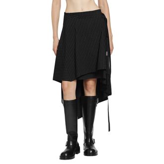 Ann Demeulemeester Birit Wrap Skirt in Striped Viscose Twill