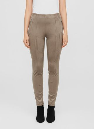 Only Leggings ONLY ONLANGALI LIFE ZIP FAUX S LEGGING CC PNT, Damen, Gr. XL (42), L&auml;nge 32, braun (walnut), Obermaterial: 90% Polyester, 10% Elasthan, unifa
