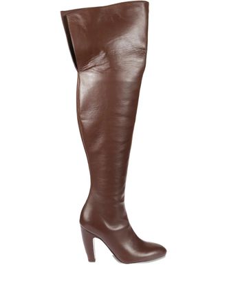 Giaborghini 95 mm Louise overknee laarzen met hak - Bruin