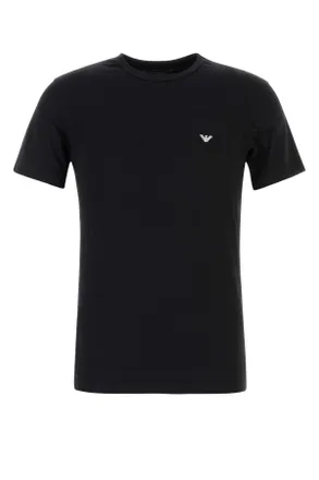 Emporio Armani Black Stretch Cotton T Shirt