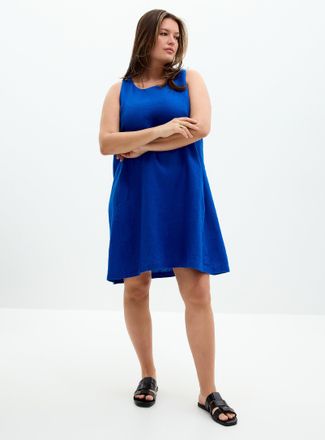 Contemporaine Womens Pure linen trapeze mini-dress