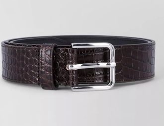 Frankie Shop croc patent calf leather waist belt