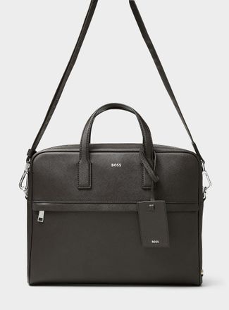 BOSS Mens Zair regenerated leather briefcase