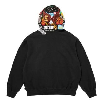 SUPREME FW26 Patches Zip Up Hooded Sweatshirt Black SUP-FW26-013-BLK
