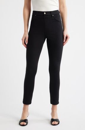 Hue Ultra Ultrasoft High Rise Denim Skimmer Leggings in Black at Nordstrom, Size X-Large