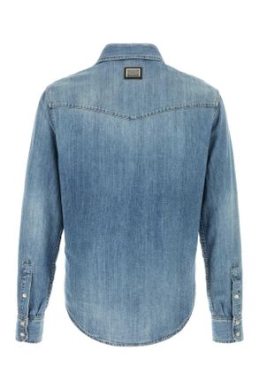 Dolce & Gabbana Mens Denim Shirt Varianteabbinata Exterior: Cotton Camicie
