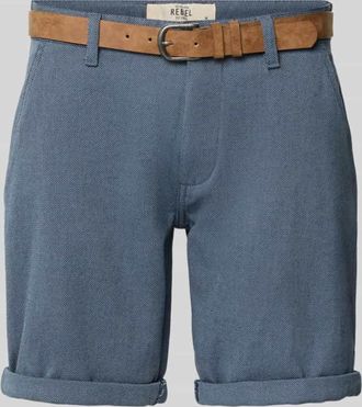 Redefined Rebel Bermudas mit G&uuml;rtel und Eingrifftaschen Modell NEBRASKA in Blau, Gr&ouml;&szlig;e XXL