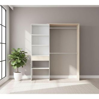 Dmora Guardaroba Grande - un Cassetto 4 Ripiani, Bianco, -, 158x187h cm Champaign