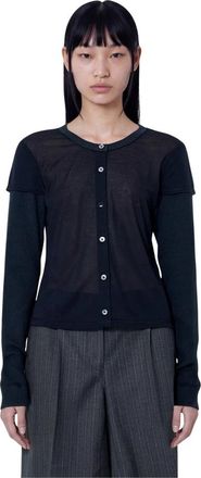 Our Legacy Heat Longsleeve Cardigan - Dames - Vesten - Zwart - 2XS - Katoen - Truien & Vesten