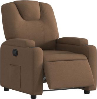 vidaXL Sillón reclinable eléctrico de tela marrón Vidaxl