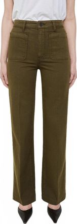 Frame Denim Refined Straight Leg Pants In Tree Moss