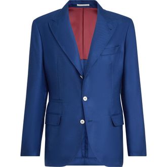 Brunello Cucinelli Cashmere and silk blazer in Avio Blue at Nordstrom, Size 54 It