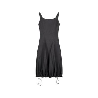 Coperni Technical Tailored Balloon Dress - Dames - Korte kleedjes - Grijs - M - Leer - Kleedjes