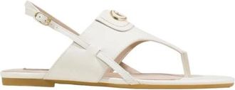 Liu Jo Sandalen met enkelband van leer - Dames - Sandalen - Wit - 38 EU - Leer - Schoenen