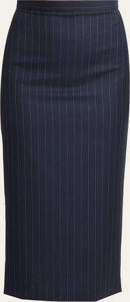 Givenchy Pinstripe Wool Pencil Midi Skirt
