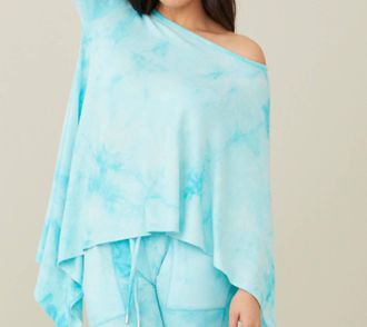 French Kyss Soft Stretch Asymmetrical Tie Dye Top In Surf