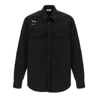 Alexander McQueen Alexander McQueen, Casual Shirts, male, Black, Size: M Harness Utility Shirt