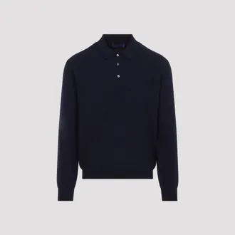 Ralph Lauren Purple Label Ralph Lauren paars label L/S Gebreide polo