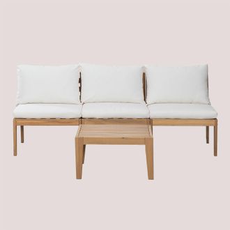 Sklum Sklum - Conjunto De Jard&iacute;n Con Sof&aacute; Modular De 3 Piezas Y Mesa De Centro Filips