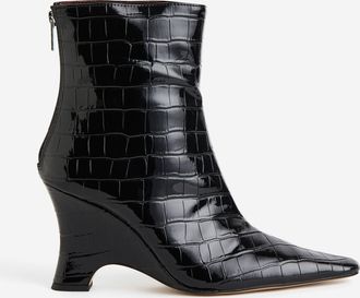 H&M Stiefeletten mit spitzem Absatz - Schwarz