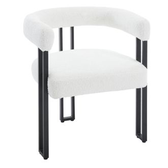 Woltu 1x Sillas De Comedor Sillas De Cocina Con Patas De Metal Para Comedor, Chenilla, Crema - Woltu