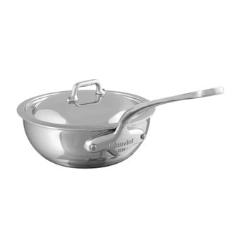 Bloomingdale's MCook 1.1 qt. Stainless Steel Curved Splayed Saute Pan with Lid