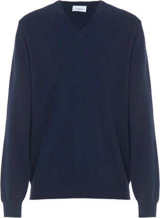 Malo V-hals Trui - Heren - Cashmere truien - Blauw - L - Kasjmier - Truien & Vesten