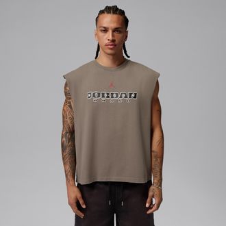 Nike Jordan Mens Jordan Brooklyn Sleeveless Muscle Top in Grey | IF3131-040