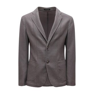 Armani Blazers, male, Gray, Size: 2XL Em000437 Wool Jacket