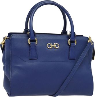 Ferragamo Beky Tote Saffiano Leather Leather Bag (Pre-Owned)