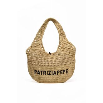 Patrizia Pepe Patrizia Pepe, Tote Bags, female, Beige, Size: ONE SIZE Borsa a Spalla in Rafia