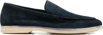 Alberto Gozzi Blue Low-Profile Rubber Sole Suede Loafers