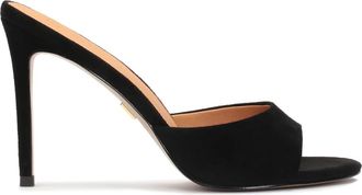 Kazar Zwarte su&egrave;de muiltjes op een slanke hak. Dit product valt klein uit. - Dames - Muiltjes - Zwart - 41 EU - Su&egrave;de - Schoenen