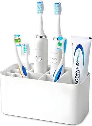 OEM Dailygoods, Soporte Para Cepillos De Dientes De Pl&aacute;stico, Separadores De Bamb&uacute;, 5 Compartimentos, Multifuncional, Dise&ntilde;o Desmontable