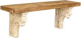 Wanderlust Deco Estante de pared de magnesio y madera marr&oacute;n y blanco 110x29x40h cm