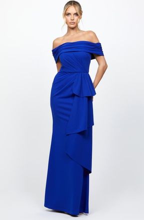Bariano Blakely Off Shoulder Gown in Cobalt at Nordstrom, Size 12