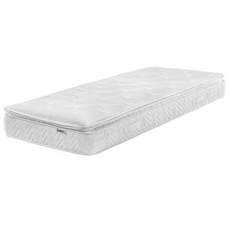 Beliani Colch&oacute;n Moderno Individual 90 X 200 Cm Con Muelles Ensacados Fibra De Bamb&uacute; 7 Zonas Firme Luxus
