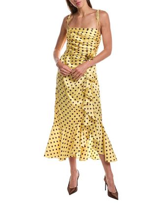 Cinq &agrave; Sept Camille Polka Dot Mireya Midi Dress