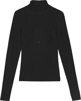 Ganni Top met col - Zwart