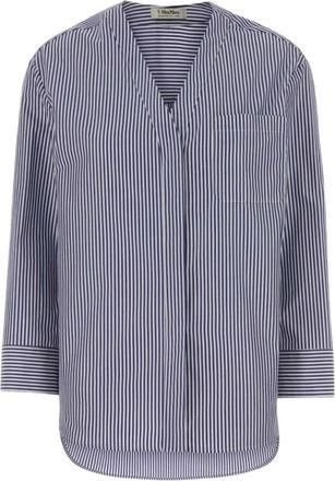 Max Mara Chicca Shirt - Dames - Overhemden - Blauw - S - Katoen - Overhemden