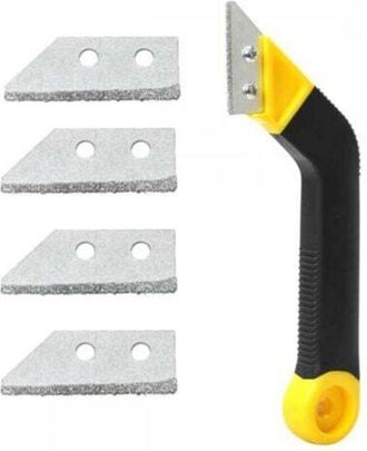 OEM Raschietto Multiuso Per La Pulizia Con 4 Lame Di Ricambio - Strumento Per Sigillare E Rimuovere Sigillanti Da Finestre E Pareti Del Bagno