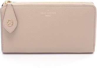 Louis Vuitton Beige Galle Leather Long Wallet (Bi-Fold) (Pre-Owned)