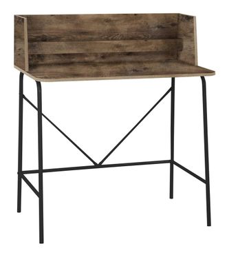 Nordlys Escritorio estilo industrial en acero y madera marr&oacute;n