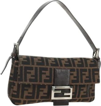 Fendi Pre-owned Vintage Zucca Canvas Shoulder Bag - Dames - Vintage Schoudertas - Bruin - ONE Size - Vintage