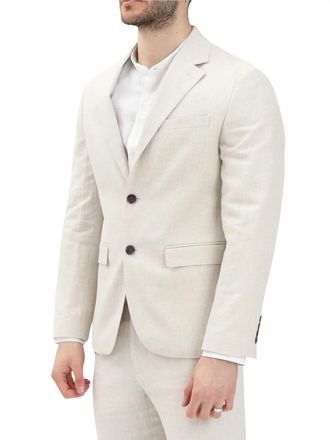 Selected Beige Linen Cotton Rounded Jacket