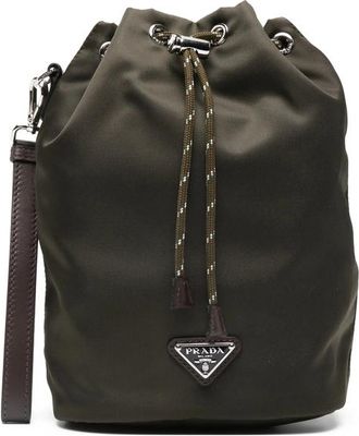 Prada Drawstring Logo-plaque Clutch Bag