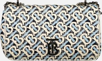 Burberry Womens Small Lola Monogram Leather Shoulder Bag - Check - Size: UNI